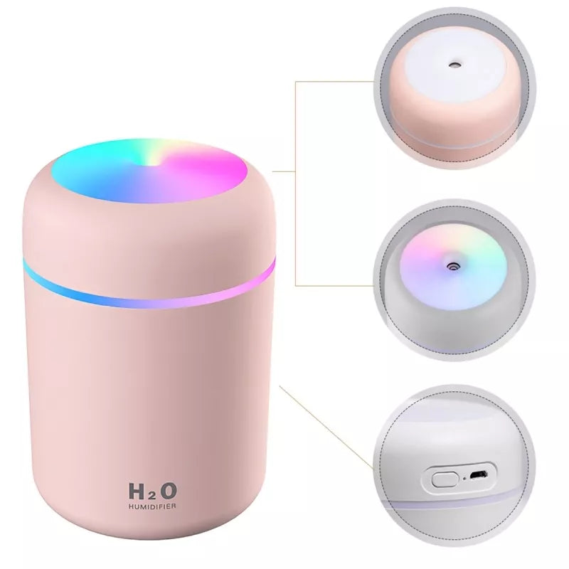 Oro Drėkintuvas Su Šviesos Diodais, Rožinis