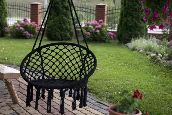 Pakabinamas fotelis - supynės juodas, 80 cm