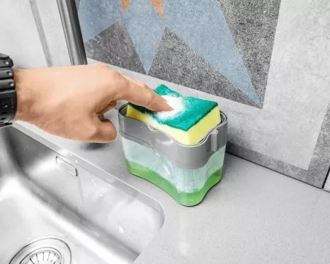 Plovimo priemonės dozatorius ir kempinė, 385 ml