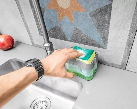 Plovimo priemonės dozatorius ir kempinė, 385 ml