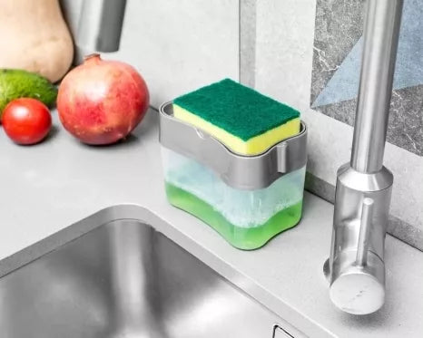 Plovimo priemonės dozatorius ir kempinė, 385 ml