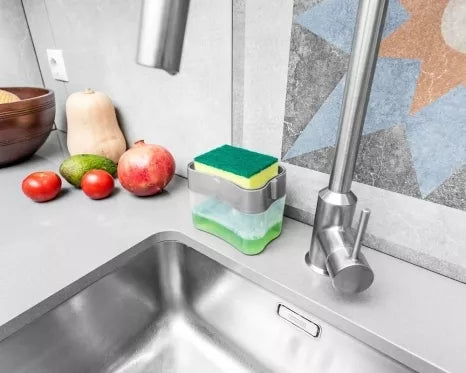 Plovimo priemonės dozatorius ir kempinė, 385 ml