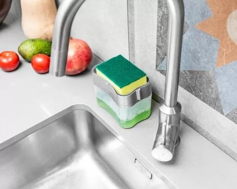 Plovimo priemonės dozatorius ir kempinė, 385 ml