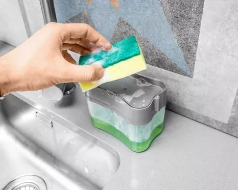 Plovimo priemonės dozatorius ir kempinė, 385 ml