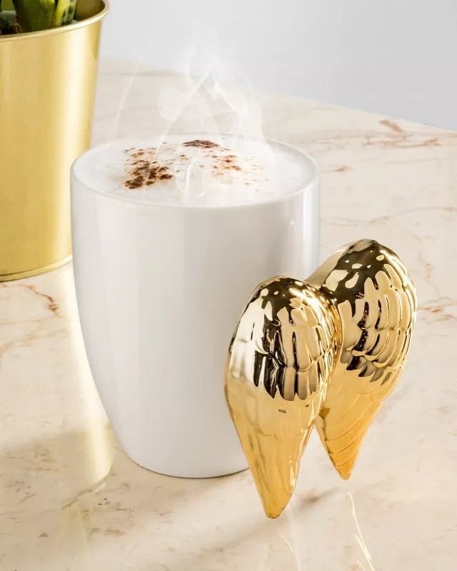 Puodelis Angelo Sparnai, Auksinis/baltas