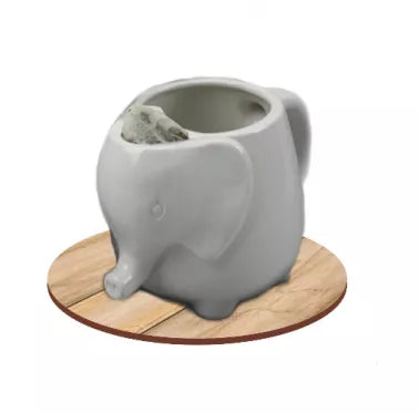 Puodelis "Dramblys", 500 ml (baltas)