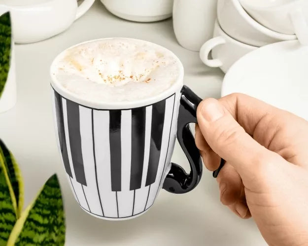 Puodelis - Pianinas, Baltas/juodas