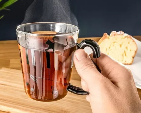 Puodelis su katino atvaizdu ir uodegos formos rankenėle, 300 ml