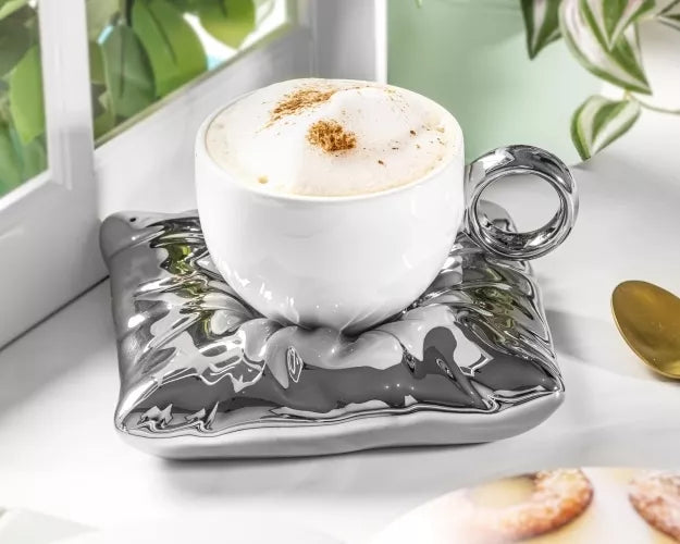 Puodelis Su Lėkštute Royal, Baltas