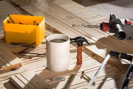 Puodelis su plaktuko formos rankena, 450 ml