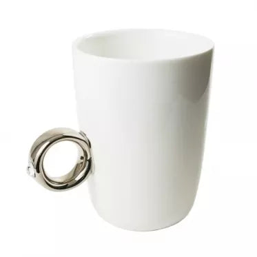 Puodelis su sidabrinio žiedo formos rankenėle, 270 ml