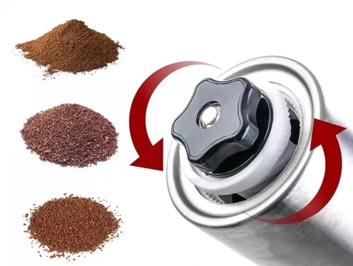 Rankinis kavos malūnėlis, 19 x 5 cm (sidabrinis)