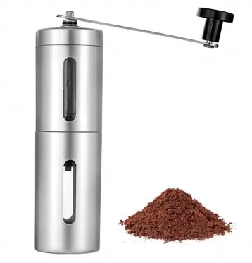 Rankinis kavos malūnėlis, 19 x 5 cm (sidabrinis)