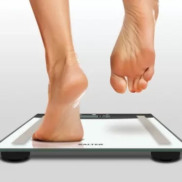 Svarstyklės Salter 9137 SVWH3R Silver White Glass Analyser