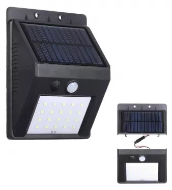 Saulės energijos belaidis 30 LED šviestuvas su judesio davikliu, 2200 mAh