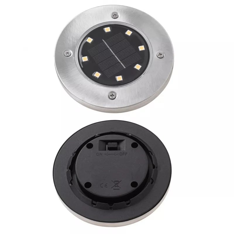 Saulės Sodo Šviestuvai 8 Led, 4 vnt, Šalta Balta Spalva