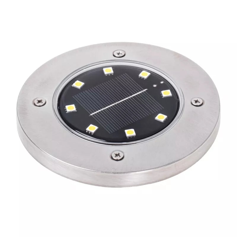 Saulės Sodo Šviestuvai 8 Led, 4 vnt, Šalta Balta Spalva