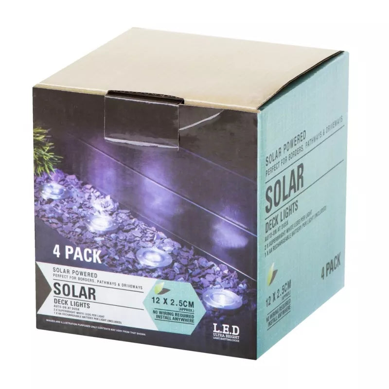 Saulės Sodo Šviestuvai 8 Led, 4 vnt, Šalta Balta Spalva