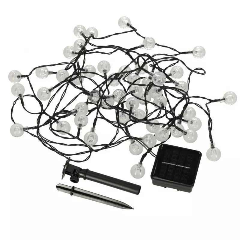 Saulės Įkraunama Sodo Girlianda, 7 m, 50 LED, Šiltai Balta