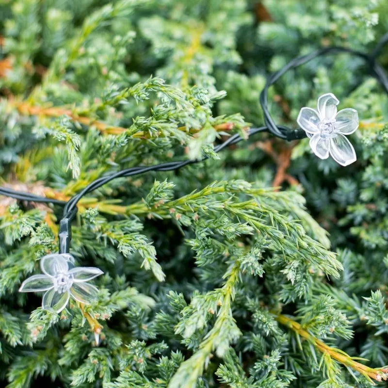 Saulės Įkraunama Sodo Girlianda, 7 m, 50 LED, Šiltai Balta