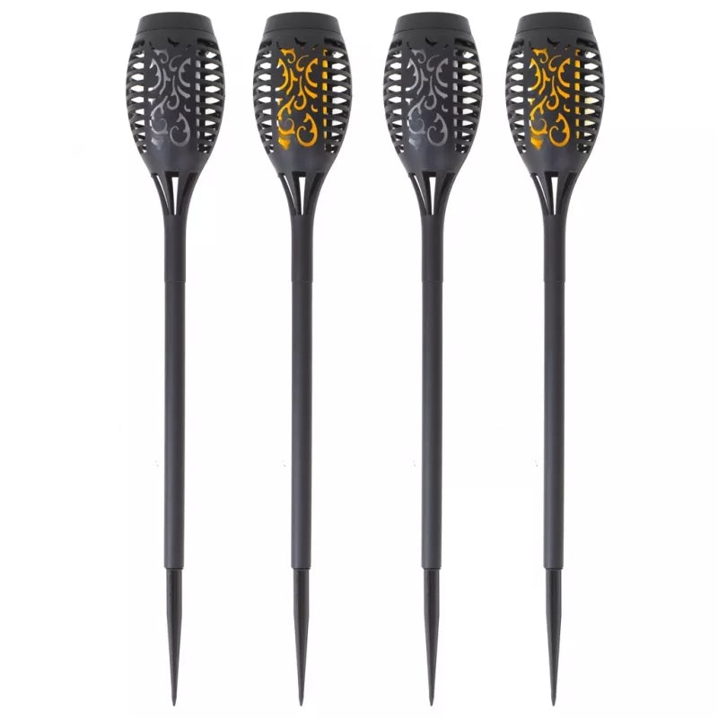 Saulės Įkraunami Sodo Žibintai, 12 LED, 4 Vnt.