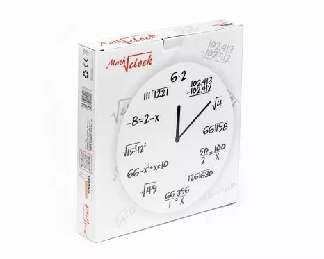 Sieninis laikrodis "Matematika" (balta)