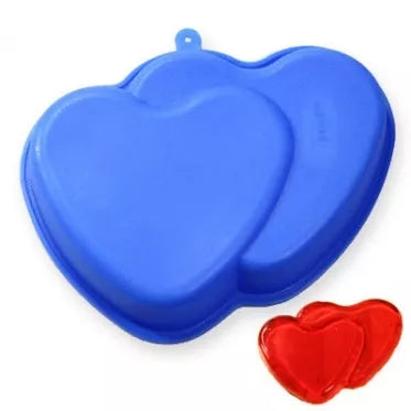 Silikoninė formelė konditerijai "Dvi širdelės", 21 x 17 cm