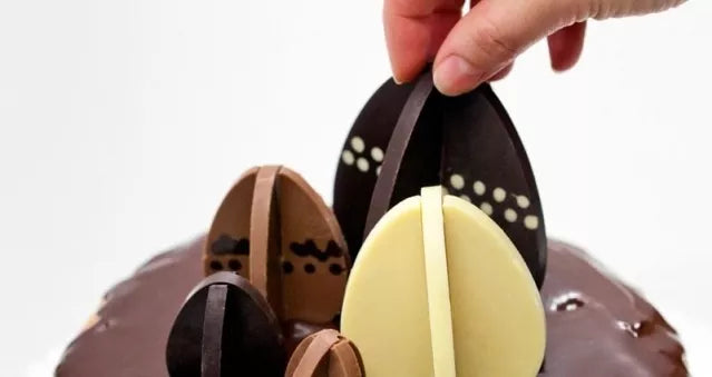 Silikoninė formelė šokoladiniams kiaušiniams, 28,9 x 16,8 x 0,7 cm