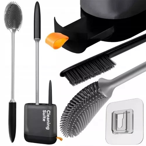 Silikoninis Tualeto Šepetys Su Dubeniu, Juodas