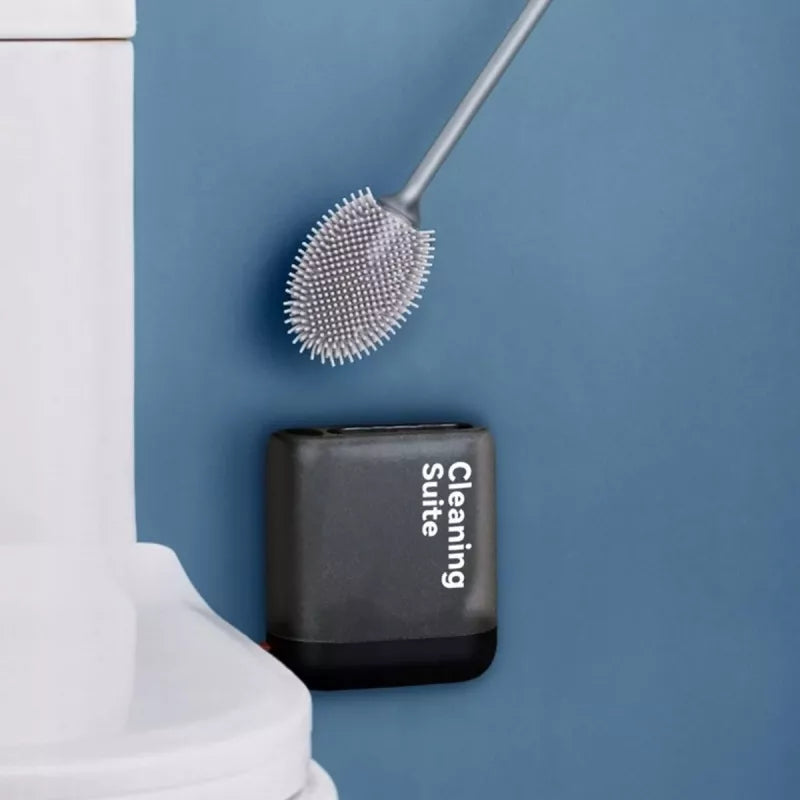 Silikoninis Tualeto Šepetys Su Dubeniu, Juodas