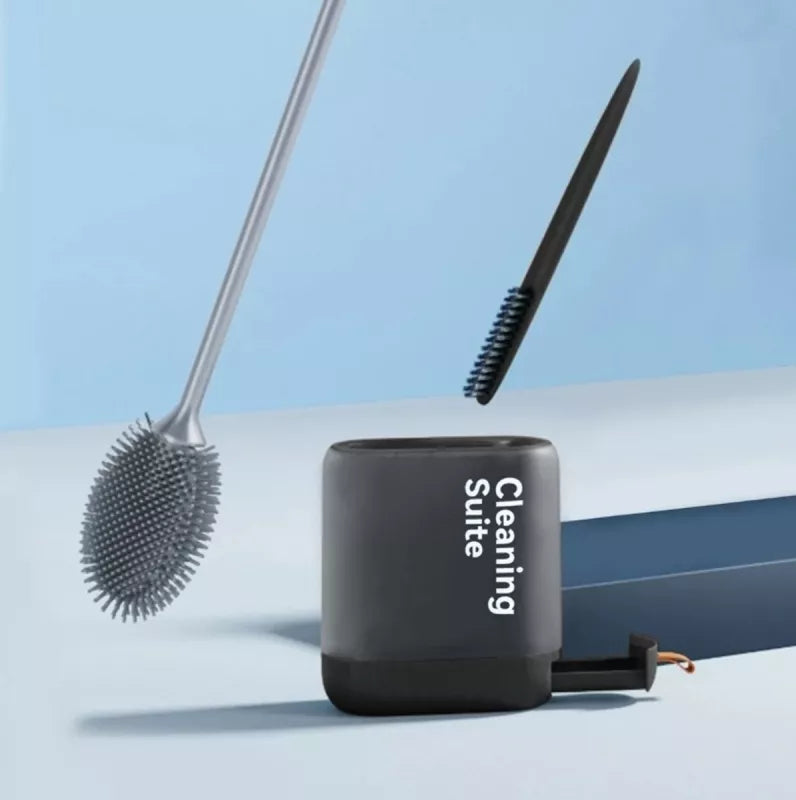 Silikoninis Tualeto Šepetys Su Dubeniu, Juodas