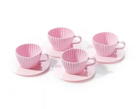 Silikoninių keksiukų formelių rinkinys "Popietės arbatėlė", 8 vienetai