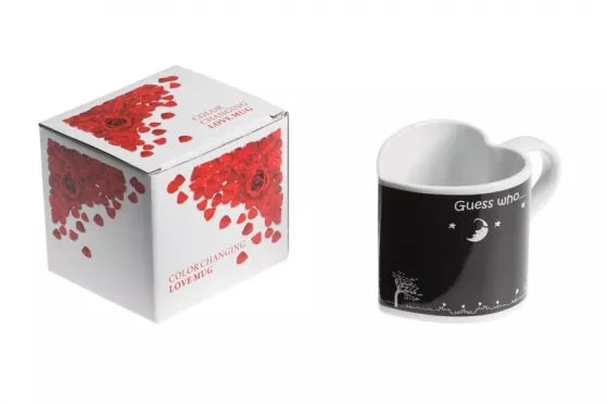 Širdelės formos, spalvą keičiantis "Meilės" puodelis, 330 ml