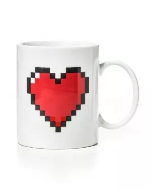 Spalva keičiantis puodelis "Pikselių širdelė", 330 ml