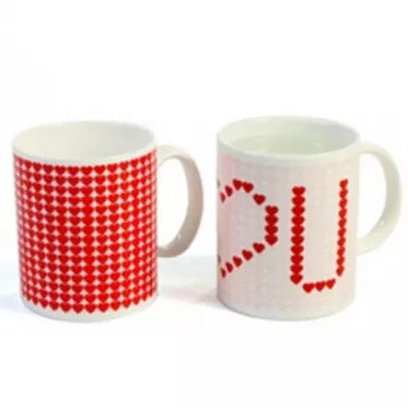 Spalva keičiantis puodelis "Širdelės", 300 ml