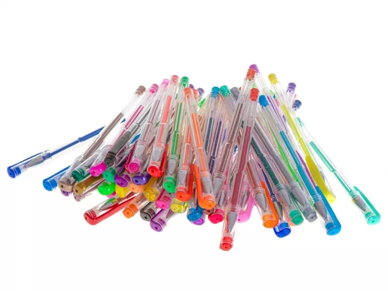 Spalvoti Blizgučiais Puošti Gelio Rašikliai, 50 Vnt.