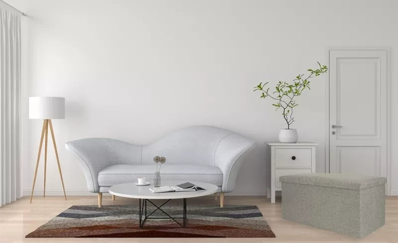 Sulankstomas Pufas Su Dėže Pilkas Didelis 76 X 38 X 38 Cm