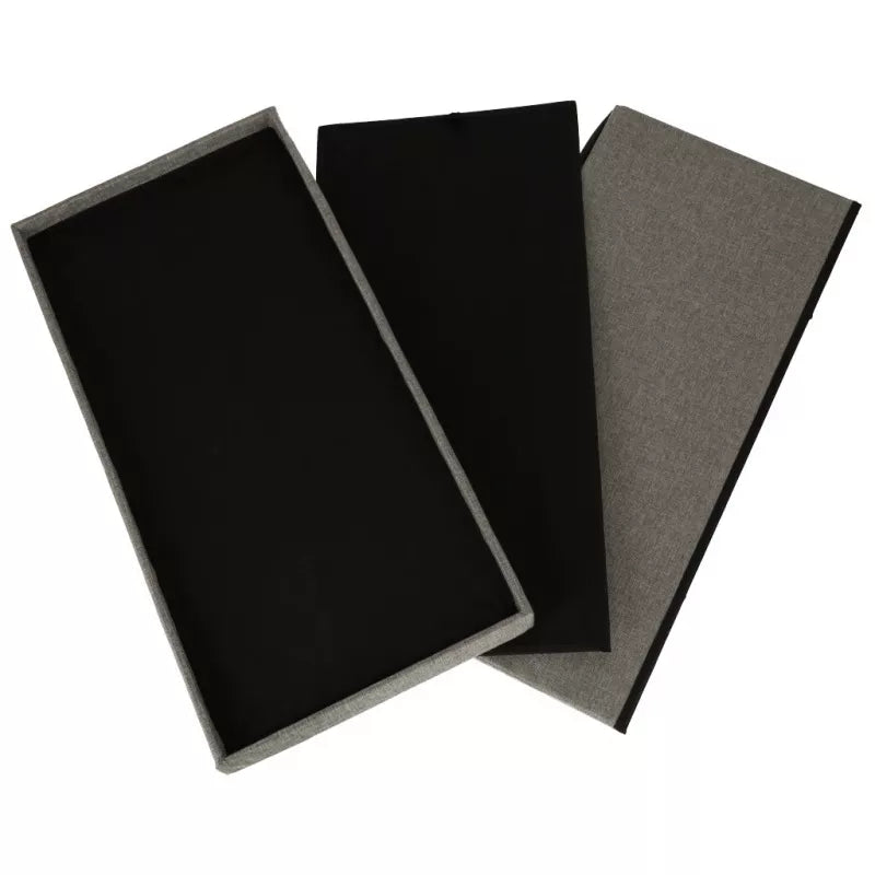 Sulankstomas Pufas Su Dėže Pilkas Didelis 76 X 38 X 38 Cm