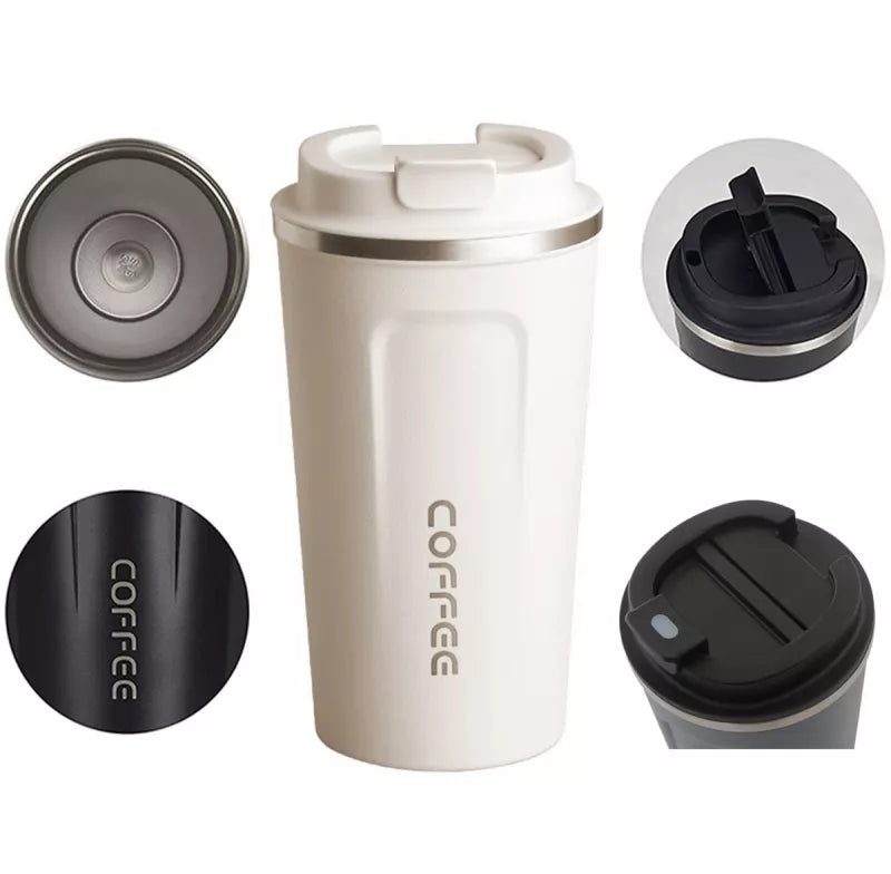 Termo Puodelis Su Termometru, Baltas