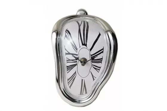 Tirpstantis laikrodis "Salvador Dali" (sidabrinis)