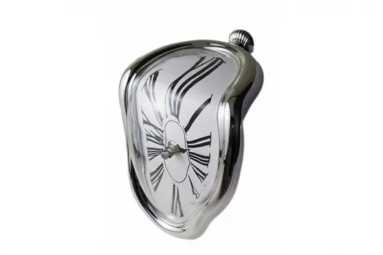 Tirpstantis laikrodis "Salvador Dali" (sidabrinis)