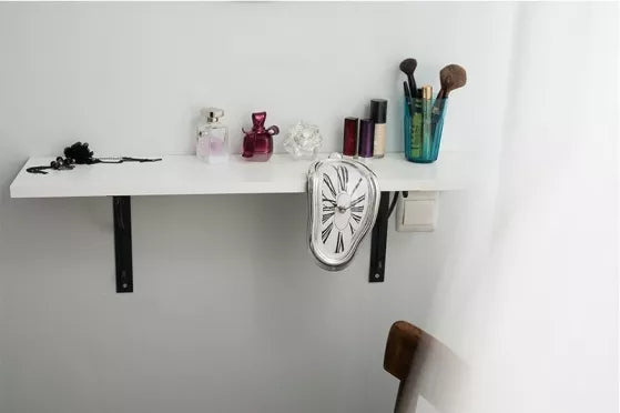 Tirpstantis laikrodis "Salvador Dali" (sidabrinis)