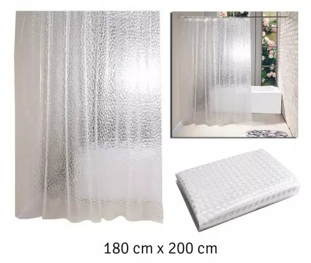 Tvirta dušo užuolaida su 3D efektu, 180 x 200 cm