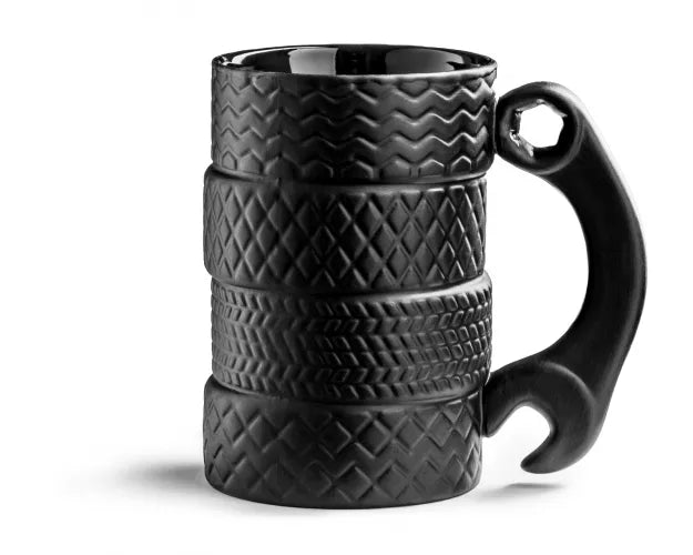 Keramikinis Puodelis - Padangos Su Veržliarakčio Juoda Rankena