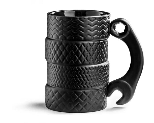 Keramikinis Puodelis - Padangos Su Veržliarakčio Juoda Rankena