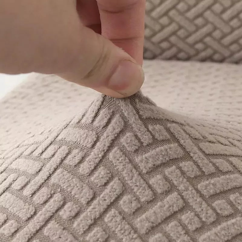 Universalus Herringbule Rašto Kėdės Užvalkalas, Smėlio Spalvos