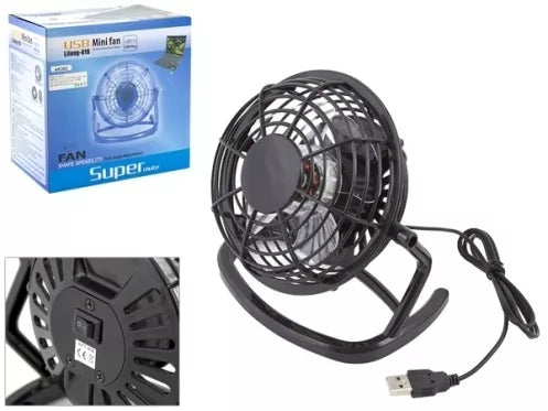 USB ventiliatorius, 14,9 x 14,6 x 9,6 cm (juodas)