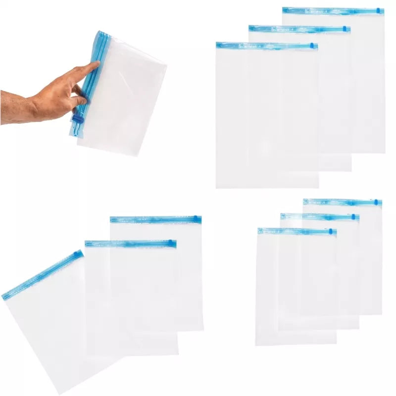 Vakuuminiai Ritininiai Maišeliai Drabužiams 9 Vnt. 3 Dydžiai