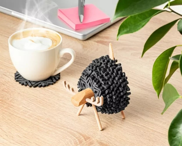 Veltinių Padėkliukai Briedis, 12 vnt - Juodi