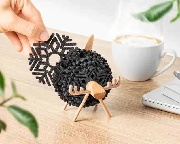 Veltinių Padėkliukai Briedis, 12 vnt - Juodi